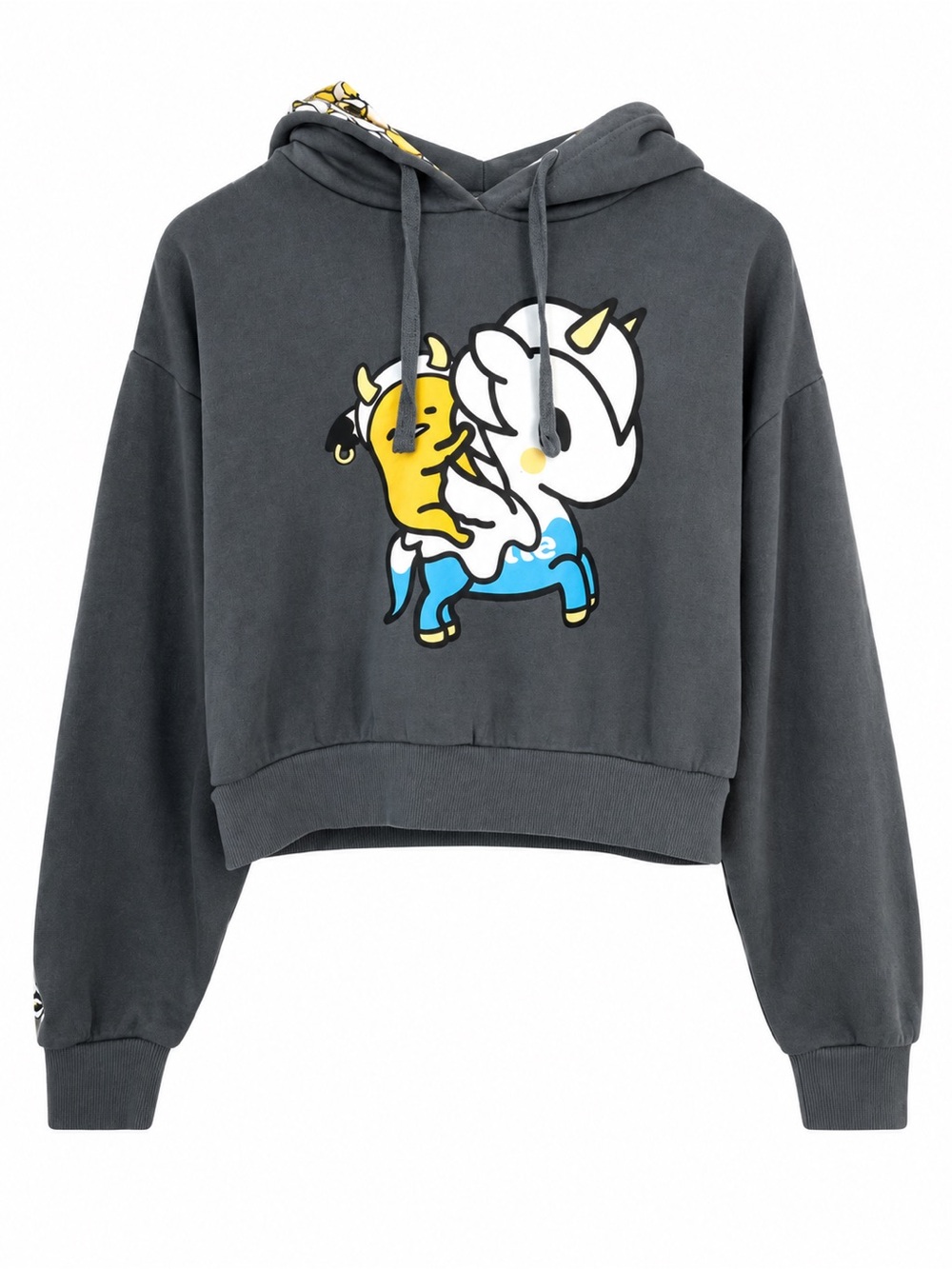 Tokidoki x Gudetama Sanrio Cropped Hoodie Sweatshirt Grey medium unicorn